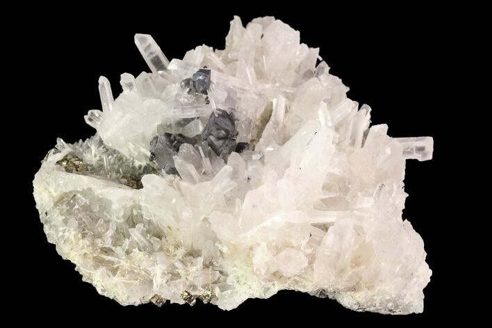 Quartz with Galena and Pyrite Crystals - Peru #94397